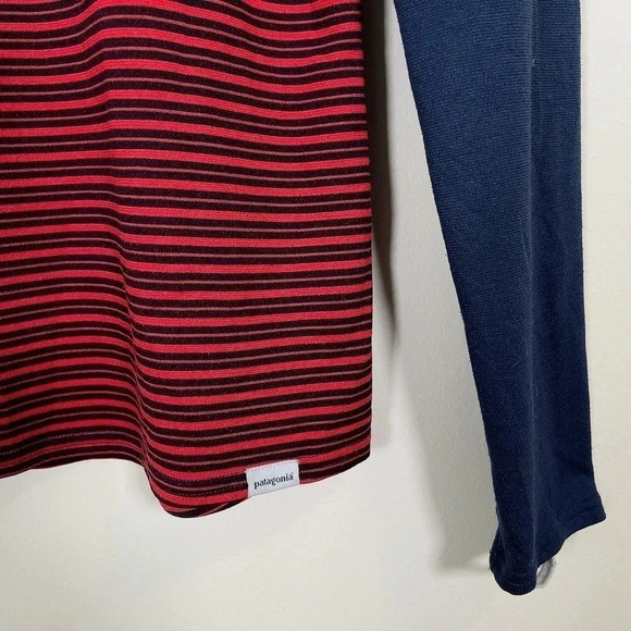Patagonia Capilene 3 Mid-weight Pullover  In Red Blue Stripe - Picture 6 of 12